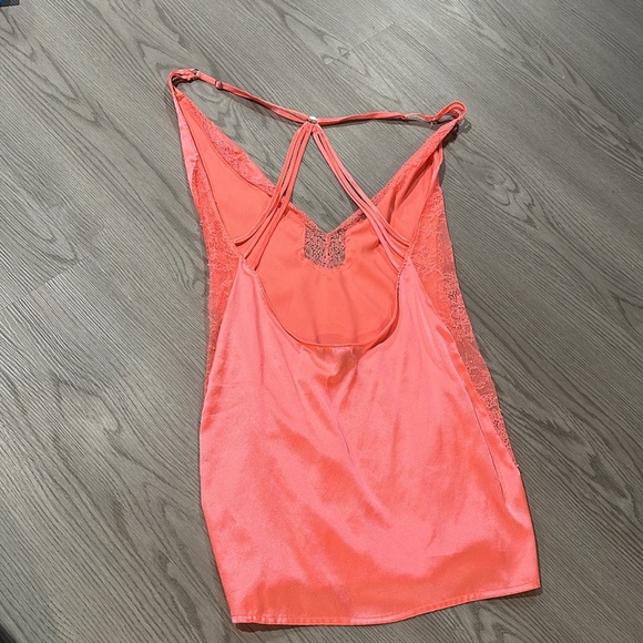 Victoria’s Secret Bright Orange lace criss cross back lingerie nightgown size M - Picture 5 of 5
